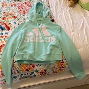 Mint Cropped Adidas Hoodie